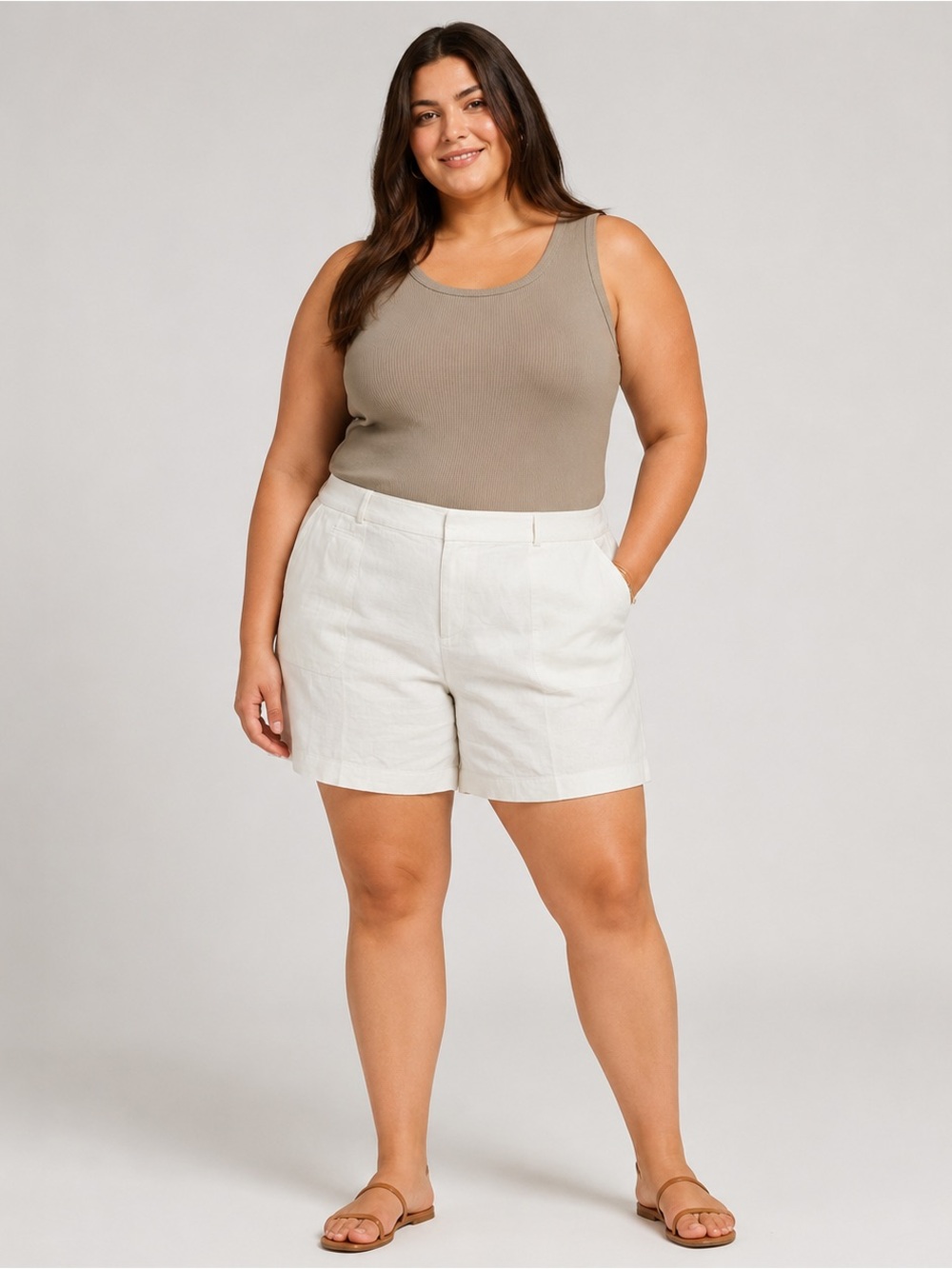 NWT Gap Linen Cream Shorts Sz 18 Resortwear Quiet Luxury Minimalist Summer Vaca